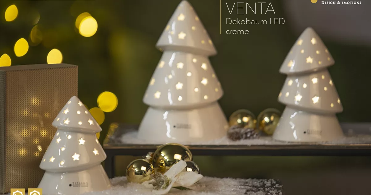 Xmas Baum Venta LED creme, Tiziano Keramik, kaufen 1A Ammer Garten Online und vor Dekoartikel Ort 