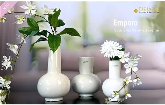 Tischvase Emporo creme