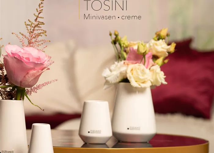 Tischvase Tosini creme- breit