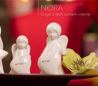 Engel Nora mit Herz stehend - creme