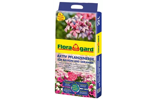 Floragard Aktiv Pflanzenerde für Balkon und Geranien