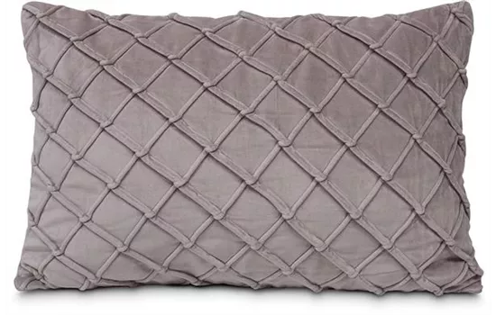 fleur ami MADELEINE - Ribbed Cotton Velvet Diamond Pattern Pillow