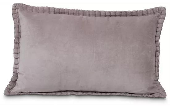 fleur ami MADELEINE - Cotton Velvet Enzyme Wash Blanket Stitch Border Cushion