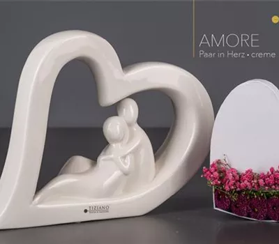 Paar Amore in Herz creme