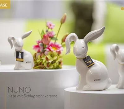 Dekofigur Hase Nuno weiß-creme