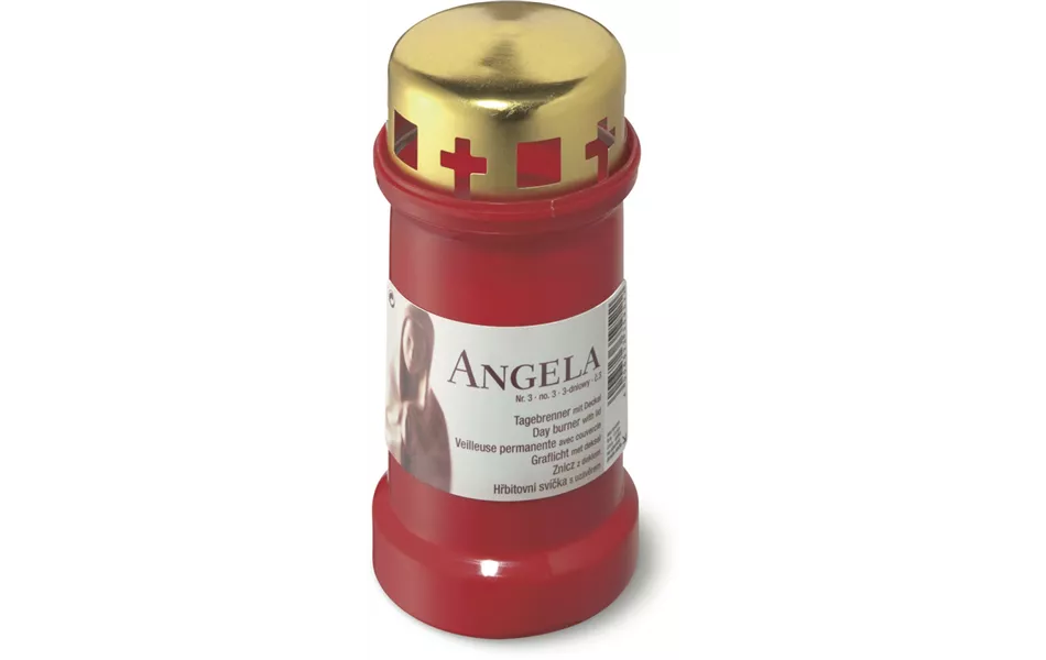 Grablicht Angela Nr3 mit Deckel Rot