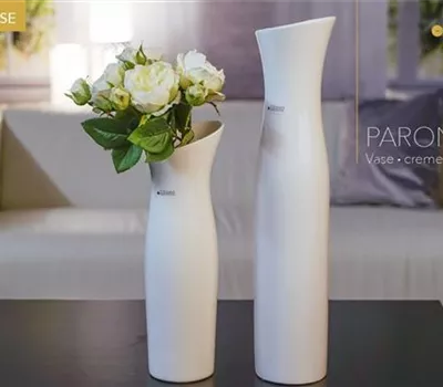 Deko Vase Parona weiß-creme