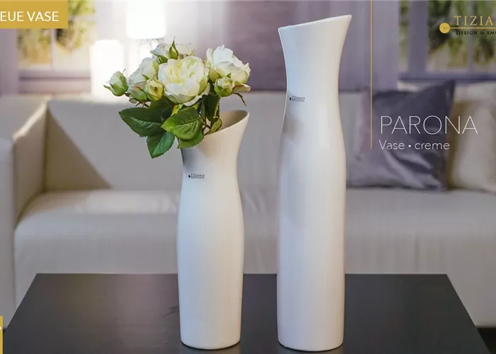 Deko Vase Parona weiß-creme