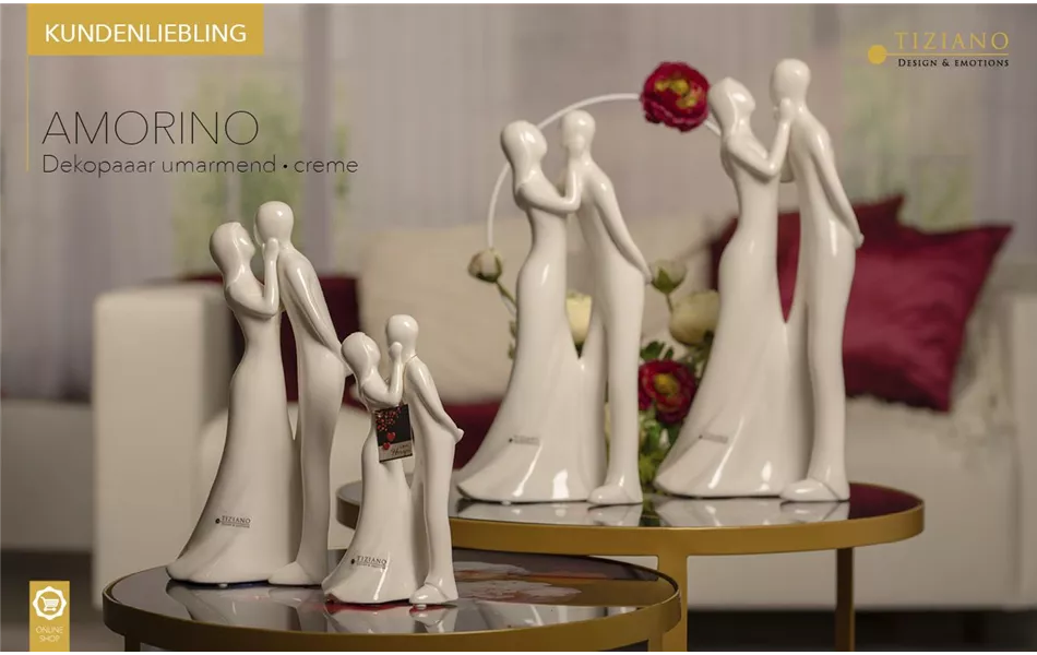 Deko Paar Amorino umarmend weiß-creme Deko Paar Amorino umarmend weiß-creme